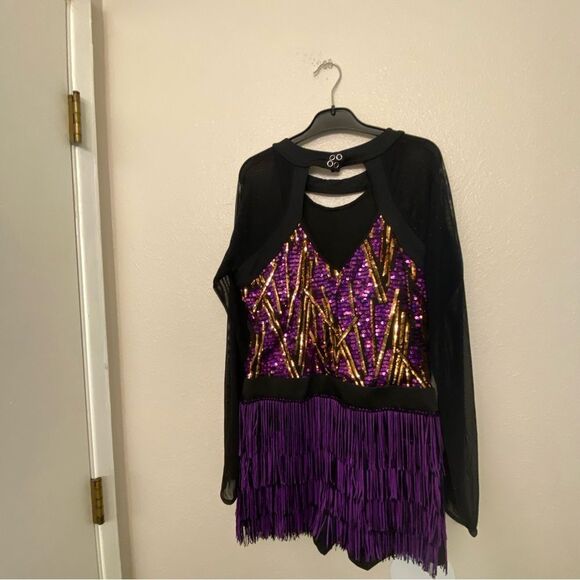 Weissman dance costume purple fringe flapper You Need To Calm Down 12723 LA adul - Picture 2 of 10